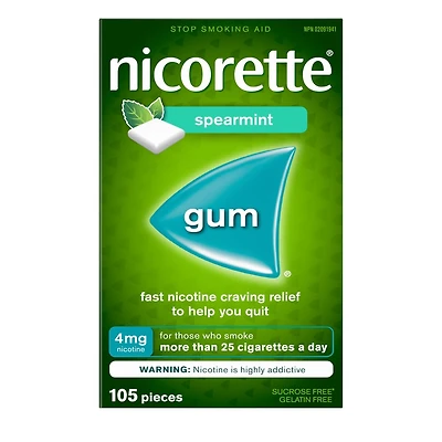 Nicotine Gum, 4 mg, Spearmint