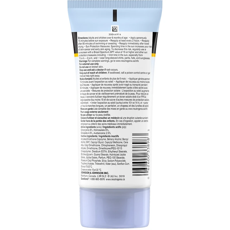 Lotion écran solaire  Ultra Sheer Sec au toucher avec FPS 30