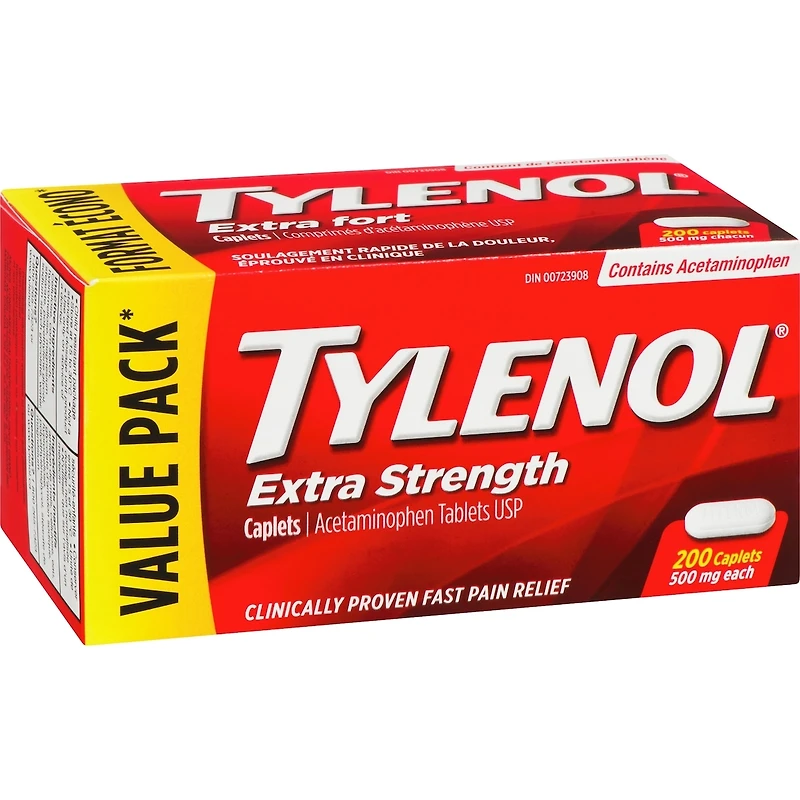 Acétaminophène à 500 mg, analgésique, extra fort, caplets