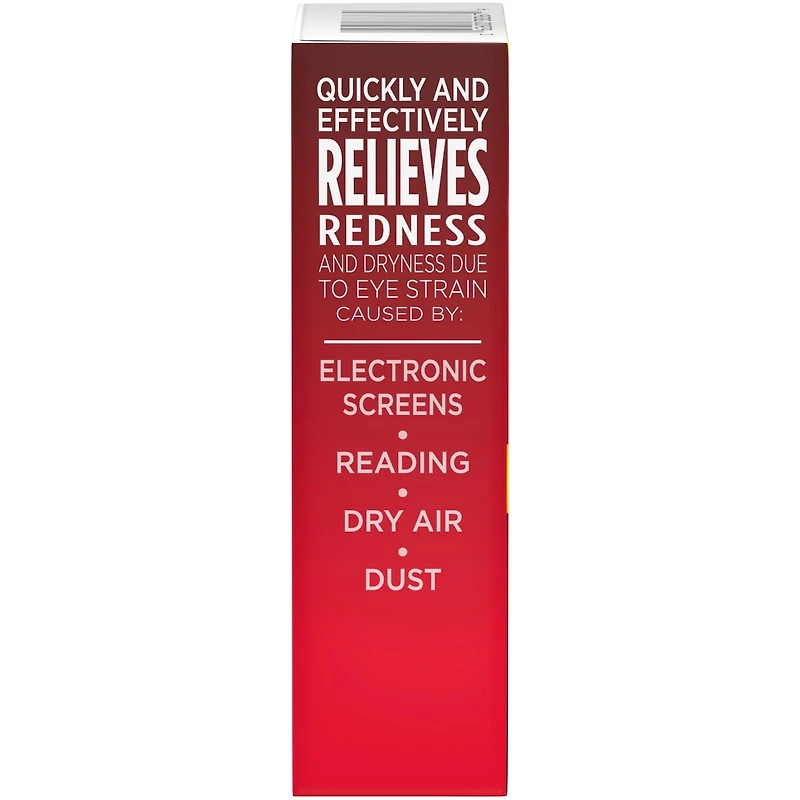 Gouttes oculaires  Yeux rouges Au travail - polyéthylèneglycol, chlorhydrate de tétrahydrozoline - Poussière, irritation, sécheresse, rougeur et fatigue des yeux