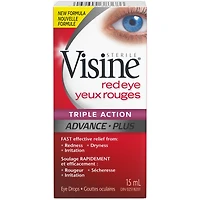 Gouttes oculaires  Triple action - polyéthylèneglycol et chlorhydrate de tétrahydrozoline - Sécheresse, rougeur, fatigue et irritation des yeux