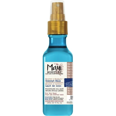 Nourish & Moisture + Coconut Milk Weightless Oil Mist, Leave-In Spray Treatment to Help Defrizz, Hydrate & Replenish Curly Hair, Vegan, Silicone & Paraben-Free