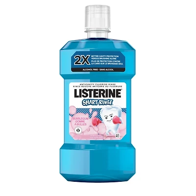 Listerine Smart Rinse Gomme balloune, rince-bouche pour enfants, sans alcool, 500 ml
