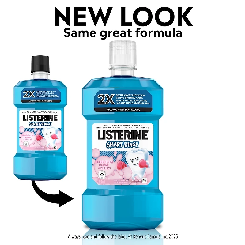 Smart Rinse Kids Mouthwash, Bubble Gum, Alcohol-Free, 500mL