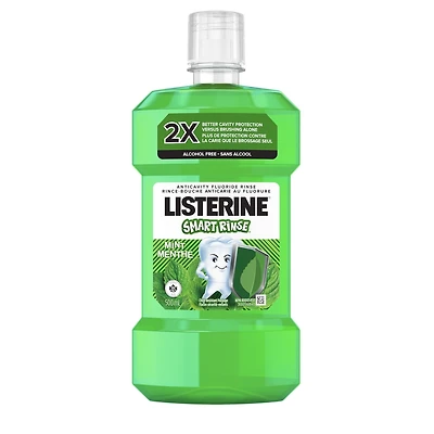 Listerine Smart Rinse Menthe, rince-bouche pour enfants , sans alcool, 500 ml