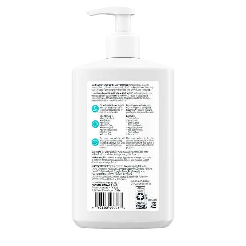 Nettoyant quotidien moussant ultradoux, pour le visage