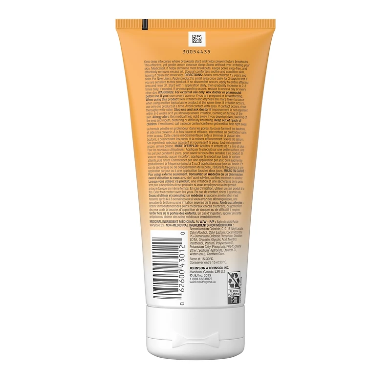 Oil-Free Acne Wash Cream Cleanser