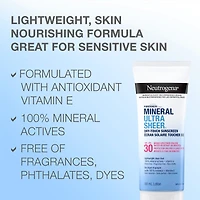 Lotion Écran solaire Mineral Ultra sheer Sec au toucher, FPS 30