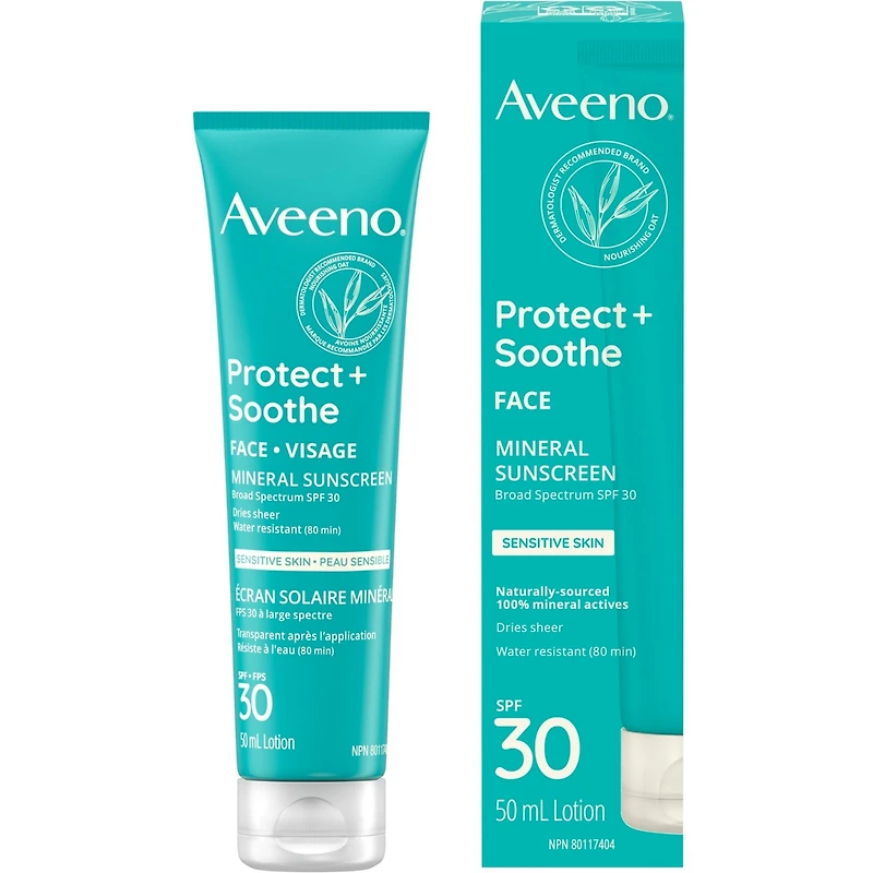 Écran solaire minéral Visage  Protect + Soothe, FPS 30