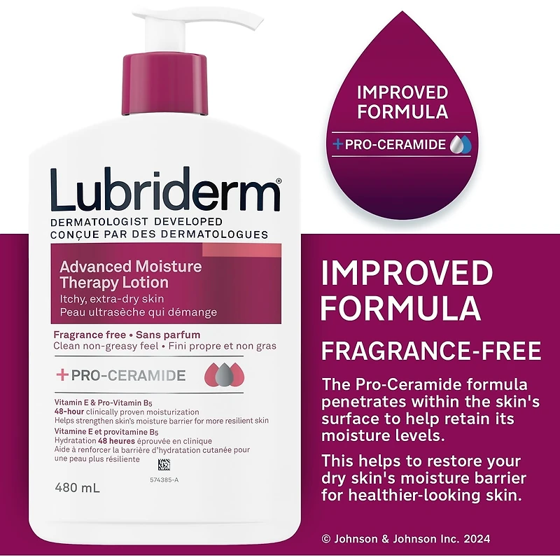 Advanced Moisture Therapy Lotion, Vitamin E, Pro-Vitamin B5, Pro Ceramide, Dry Skin