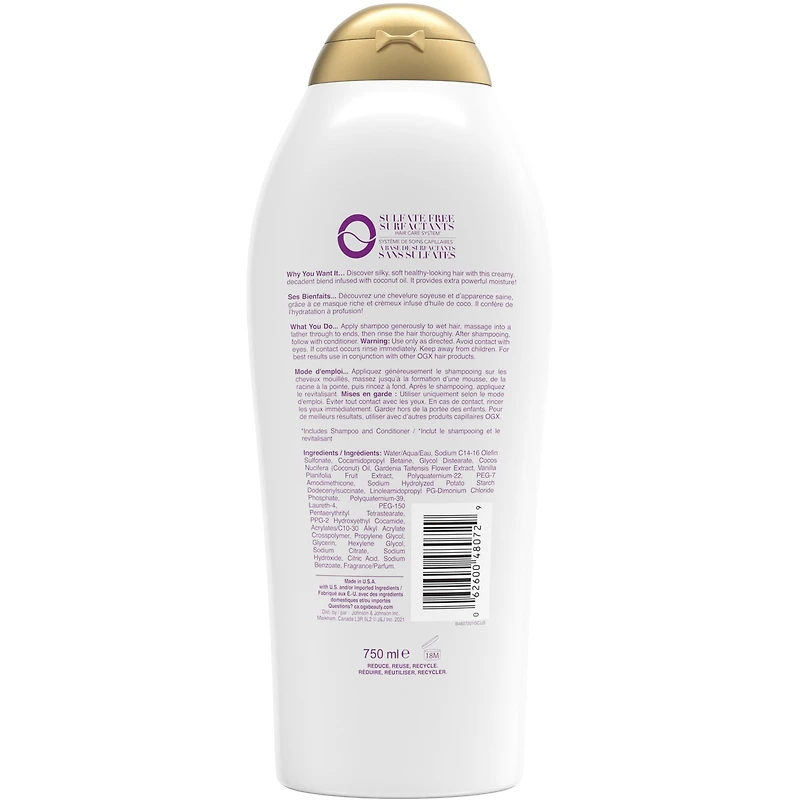 Shampooing OGX fortifié Damage Remedy + Coconur miracle oil