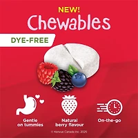Comprimés à croquer sans colorant pour enfants, pour la fièvre et la douleur, saveur naturelle de petits fruits