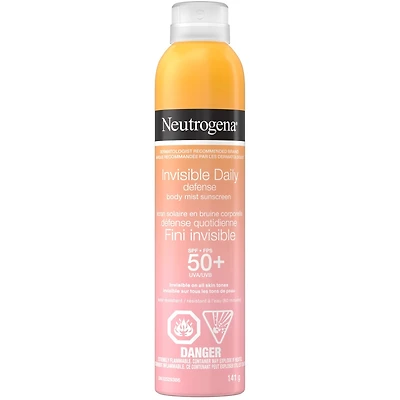 Invisible Daily Defense Body Mist Sunscreen Spf 50+