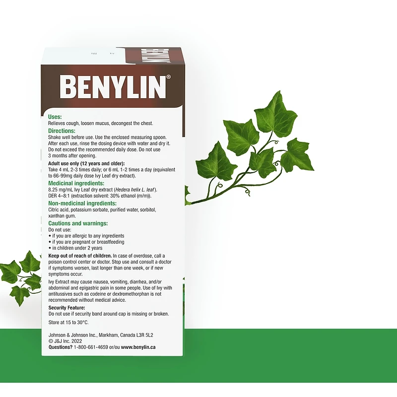 Sirop antitussif à base de plantes, Feuille de lierre