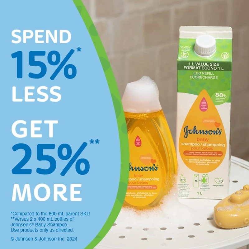 Shampoing Pour Bébés Johnsons, Or, Recharge