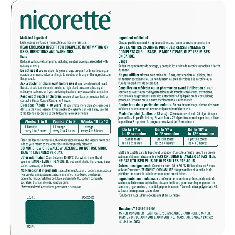 Nicotine Lozenges, mg