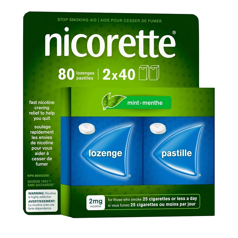 Nicotine Lozenges, 2mg, Mint, 80 Count