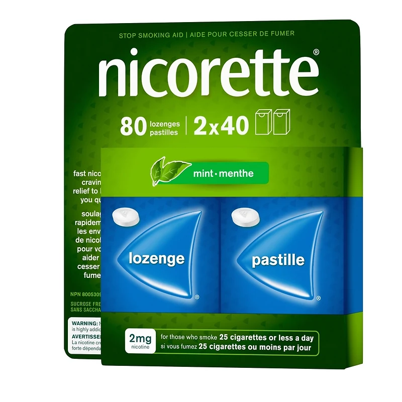 Nicotine Lozenges, 2mg, Mint, 80 Count