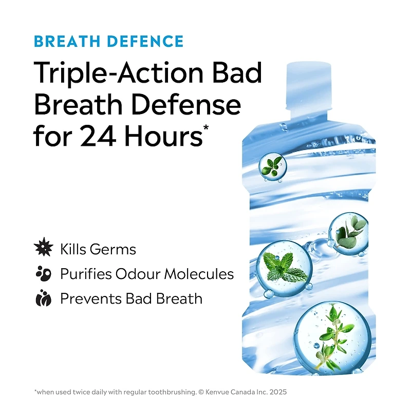 Breath Defense Alcohol-Free Mouthwash, Smooth Mint