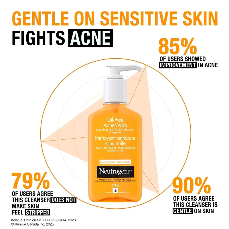 Oil-Free Acne Wash, Fragrance-Free Facial Cleanser