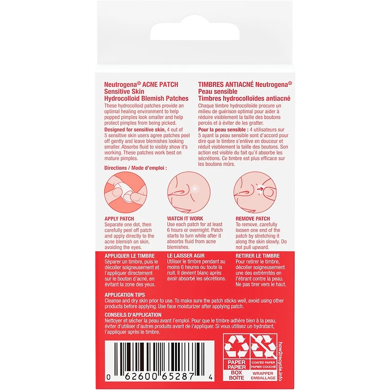 Timbres anti-acné pour peau sensible, deux formats