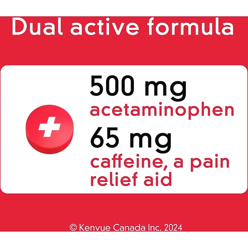 Extra Strength Daytime Relief Tablets, 500 mg Acetaminophen + 65 mg Caffeine