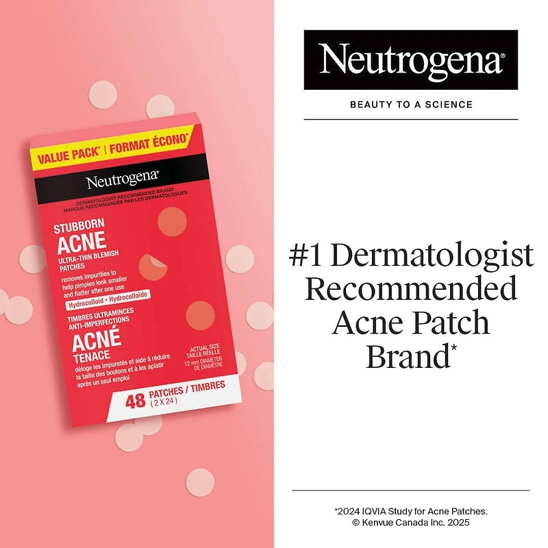 Stubborn Acne Blemish Patches, Hydrocolloid Spot Treatment, Pimple Care Patch, Duo Pack