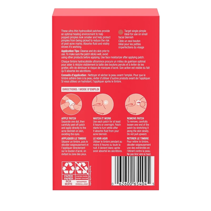 Stubborn Acne Blemish Patches, Hydrocolloid Spot Treatment, Pimple Care Patch, Duo Pack