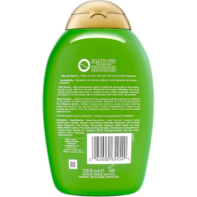 Revitalisant fortifié cuir chevelu revigoré + romarin et menthe