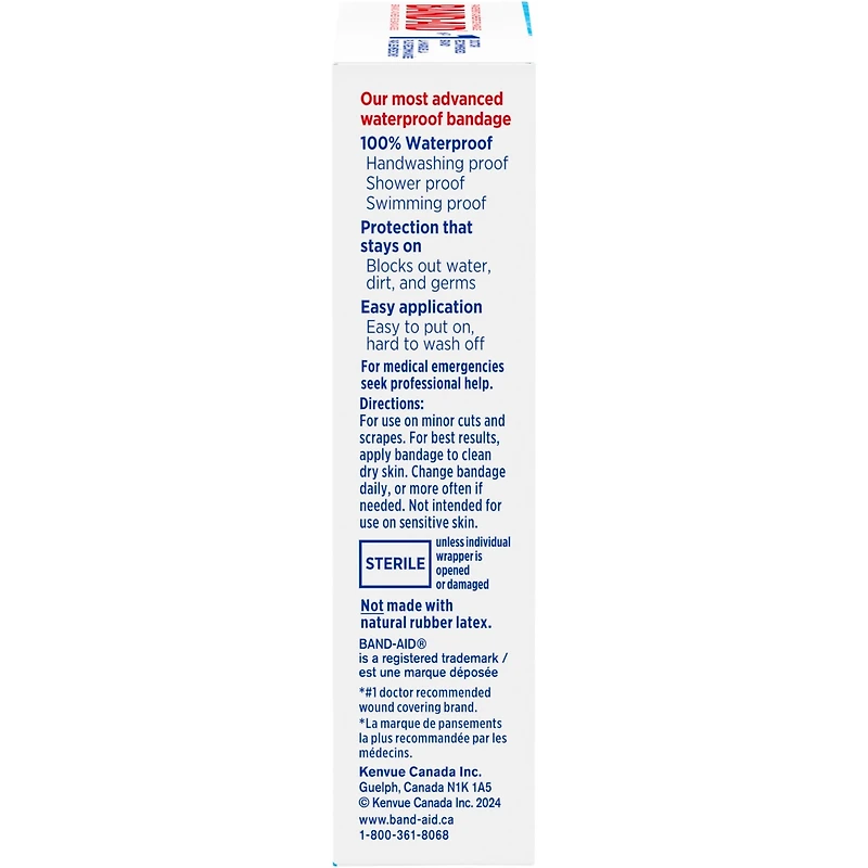 Pansements adhésifs imperméables et transparents
