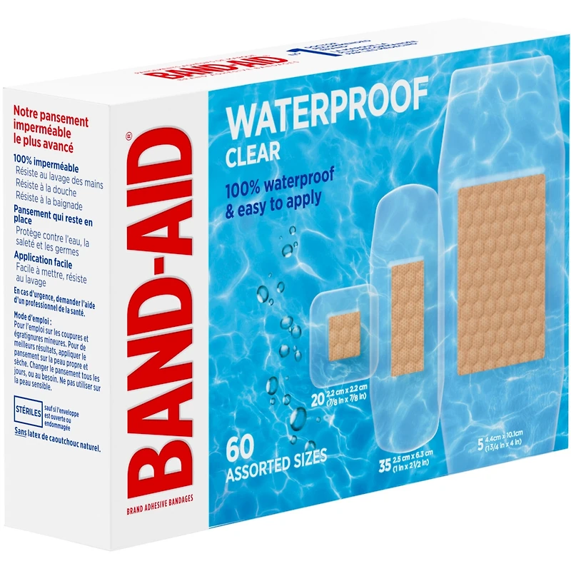 Pansements adhésifs imperméables et transparents