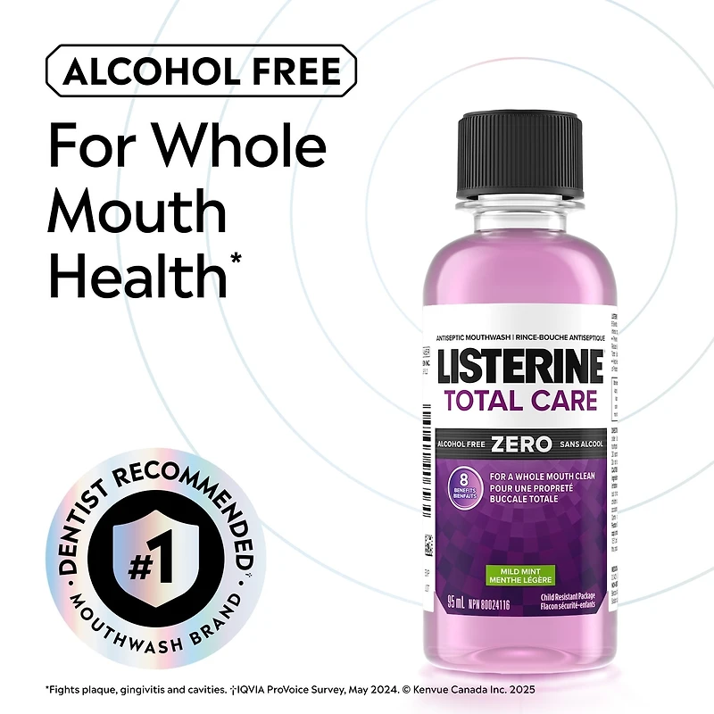 Total Care Zero Mouthwash, Alcohol Free 95ML