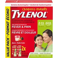 Children's Medicine for Fever & Pain, Dye-Free Berry Liquid, Value Pack