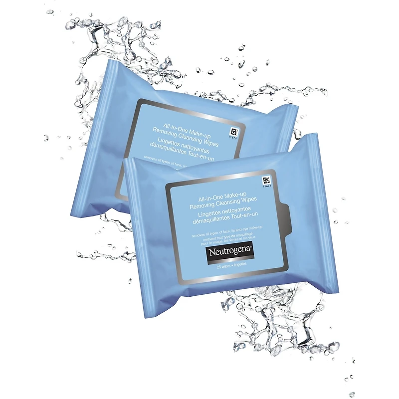 Lingettes nettoyantes démaquillantes  Tout-en-un pour le visage, compostables, composées de fibres végétales, Duo écono