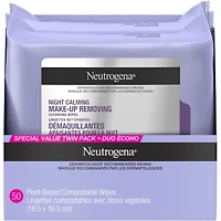 Night Calming Makeup Removing Cleansing Wipes, Special Value Twin Pack