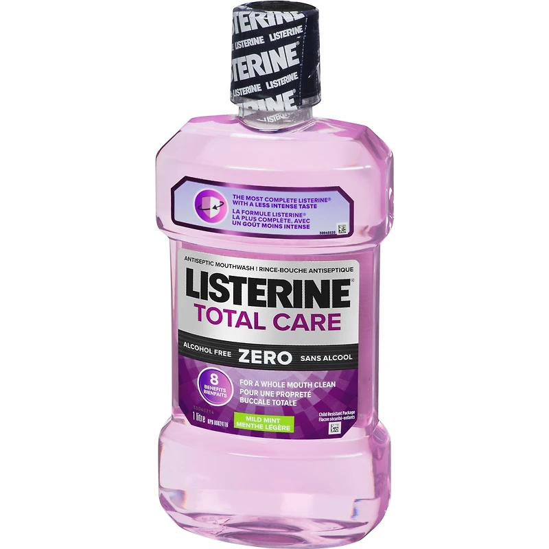 Rince-bouche antiseptique Total Care Zero, sans alcool 1L