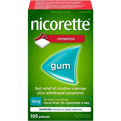 Nicotine Gum, 4 mg, Cinnamon