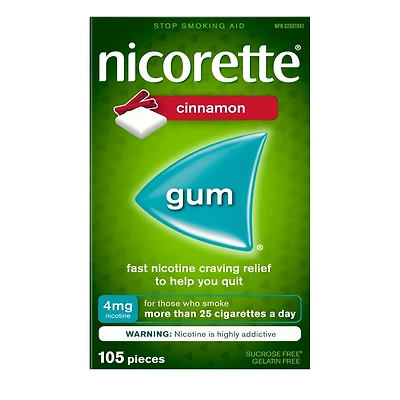Nicotine Gum, 4 mg, Cinnamon