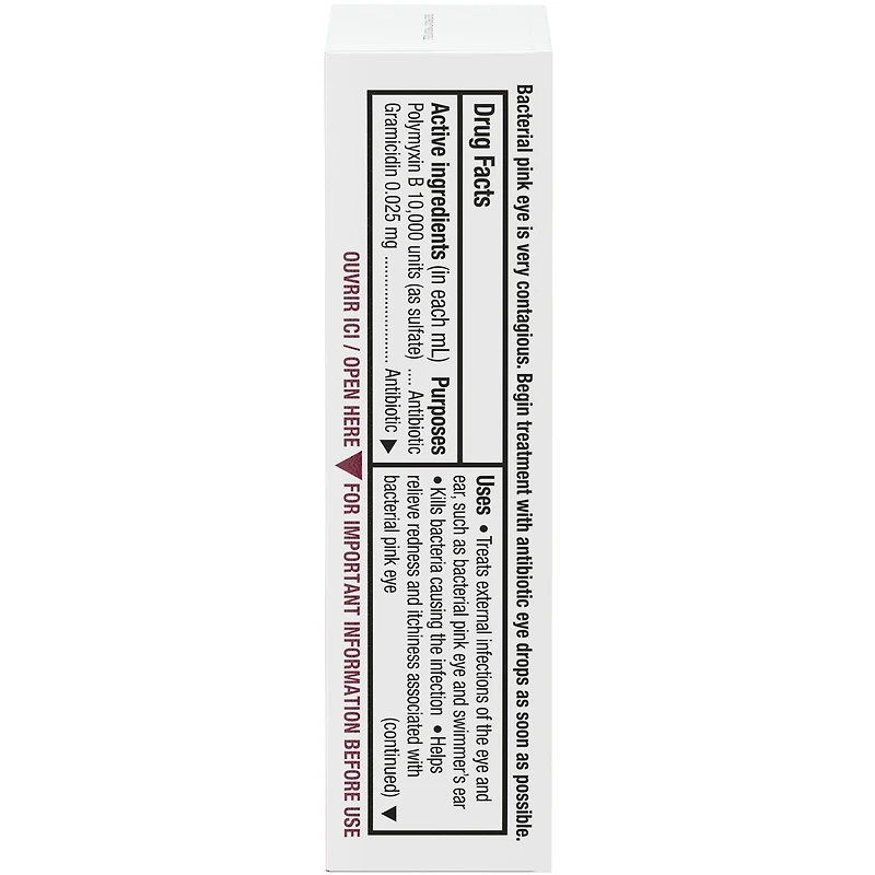 Polysporin Gouttes antibiotiques Œil et oreille, 15 ml