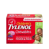 Children's Medicine, Fever & Pain, Chewable Tablets, Grape