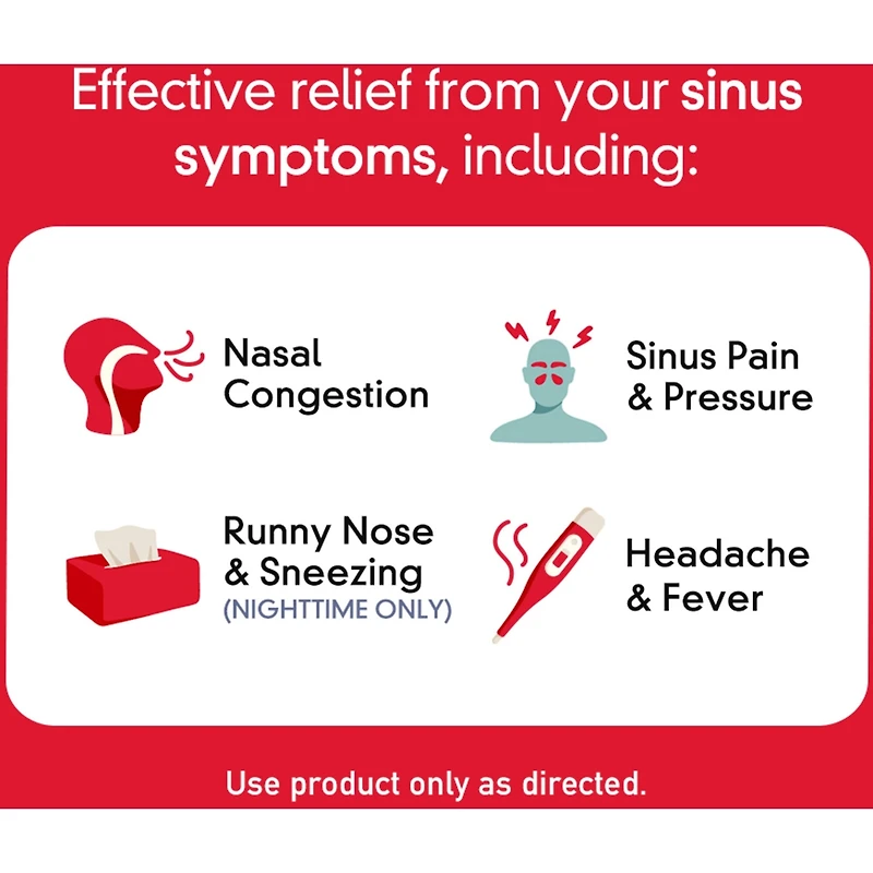 Extra fort, Rhume et sinus, Duo pratique Jour/Nuit, soulage les symptômes du rhume et des sinus