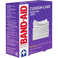 Grandes compresses de gaze Protection coussinée de marque BAND-AID, 10,2 cm x 10,2 cm, 10 compresses