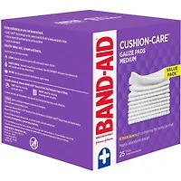 Compresses de gaze moyennes Protection coussinée, 7,6 cm x 7,6 cm, emballage écono