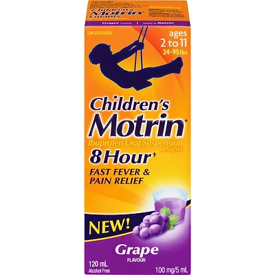 Children's Liquid Pain Relief, Ibuprofen, Grape Flavour