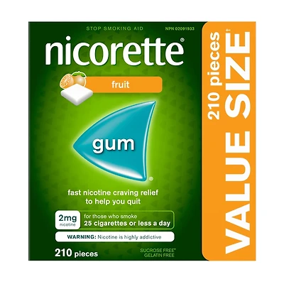 Nicotine Gum, 2 mg, Fresh Fruit