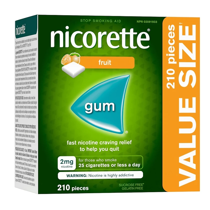 Nicotine Gum, 2 mg, Fresh Fruit