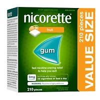 Nicotine Gum, 2 mg, Fresh Fruit