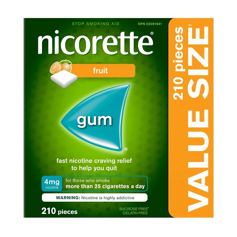 Nicotine Gum, 4 mg, Fresh Fruit