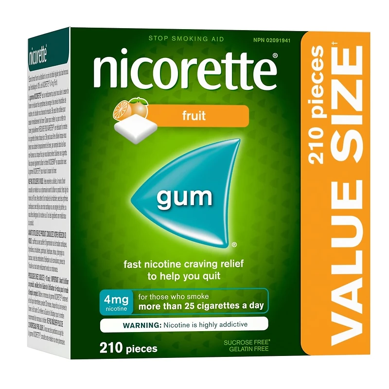 Nicotine Gum, 4 mg, Fresh Fruit