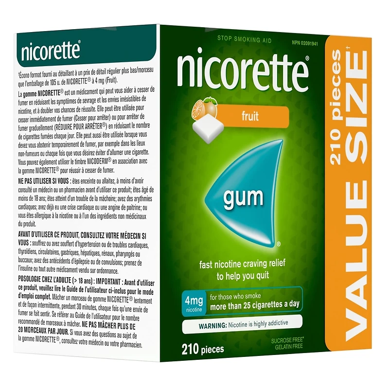 Nicotine Gum, 4 mg, Fresh Fruit